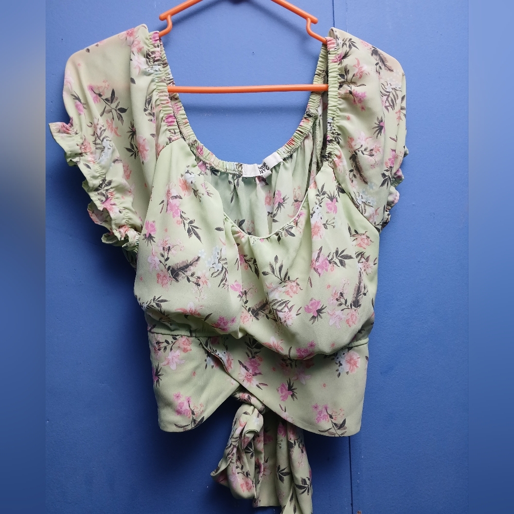 Floral Green Women's Top
